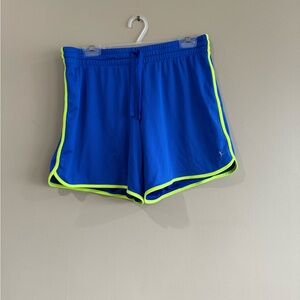 Blue Women's Shorts with Neon Accents